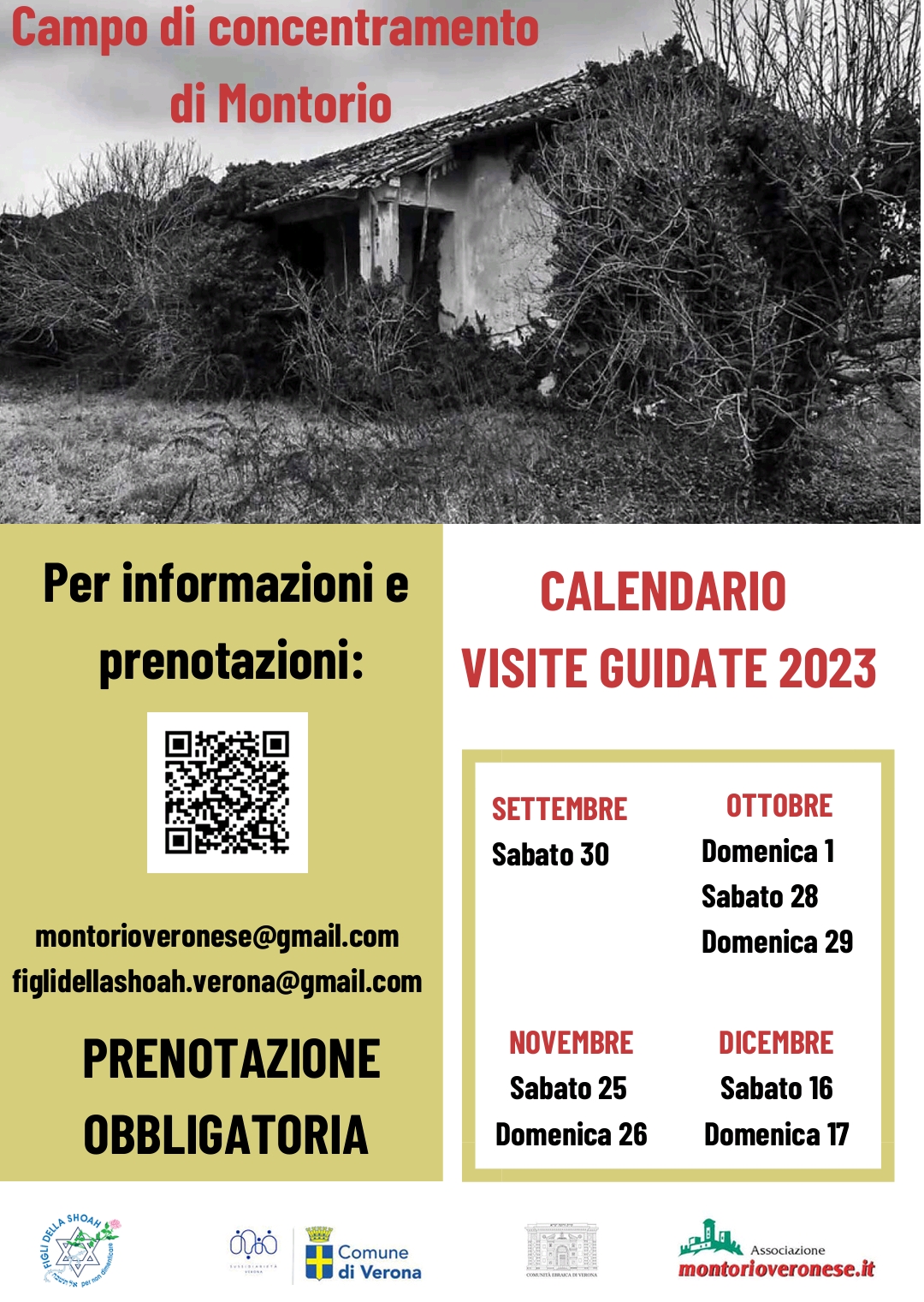 AGENDA 2023 - VERONA - Visite Campo di concentramento di Montorio - Settembre 2023