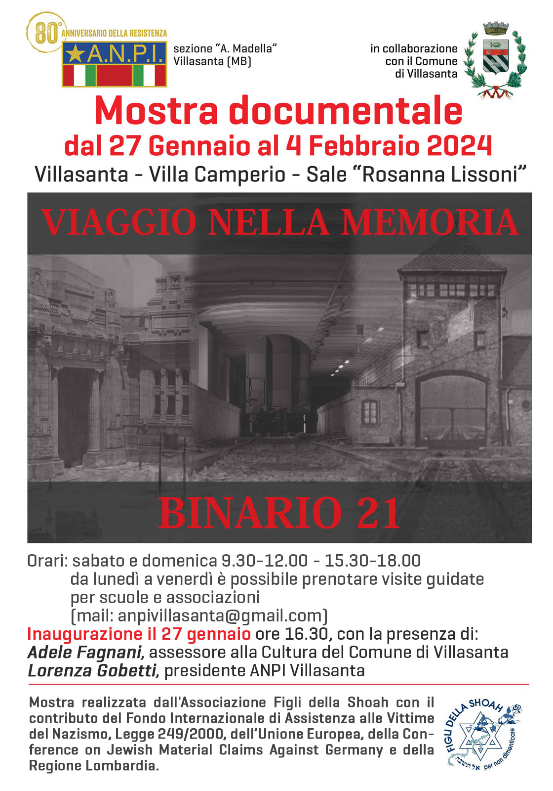 Mostra: "Viaggio nella Memoria. Binario 21" - Villasanta (MB)